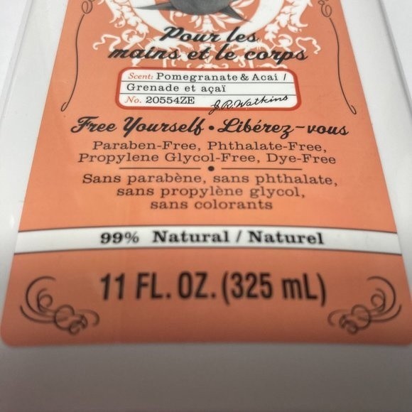 J.R. Watkins Pomegranate Acai Hand & Body Lotion DISCONTINUED 11oz 3 Bottles - Picture 6 of 13